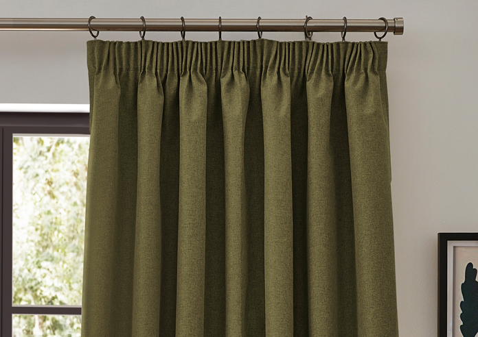Dawn (Blackout) Pencil Pleat, Olive - Ready Made Curtains - Image 9